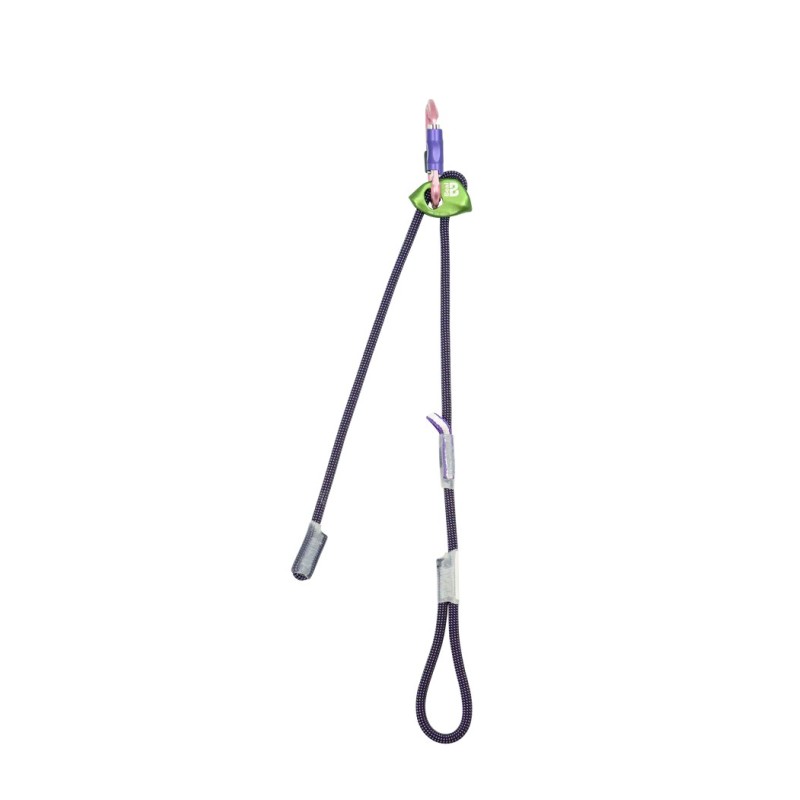 Leichte und längenverstellbare Standplatzschlinge aus einem Strang 9.5mm Dynamik-Seil und eingenähter Abseilöse aus Dyneema. Leichte und längenverstellbare Standplatzschlinge aus einem Strang 9.5mm Dynamik-Seil und eingenähter Abseilöse aus Dyneema.